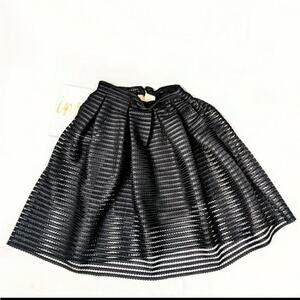 Freeway Apparel Black Mesh Line Zip A-Line Skirt